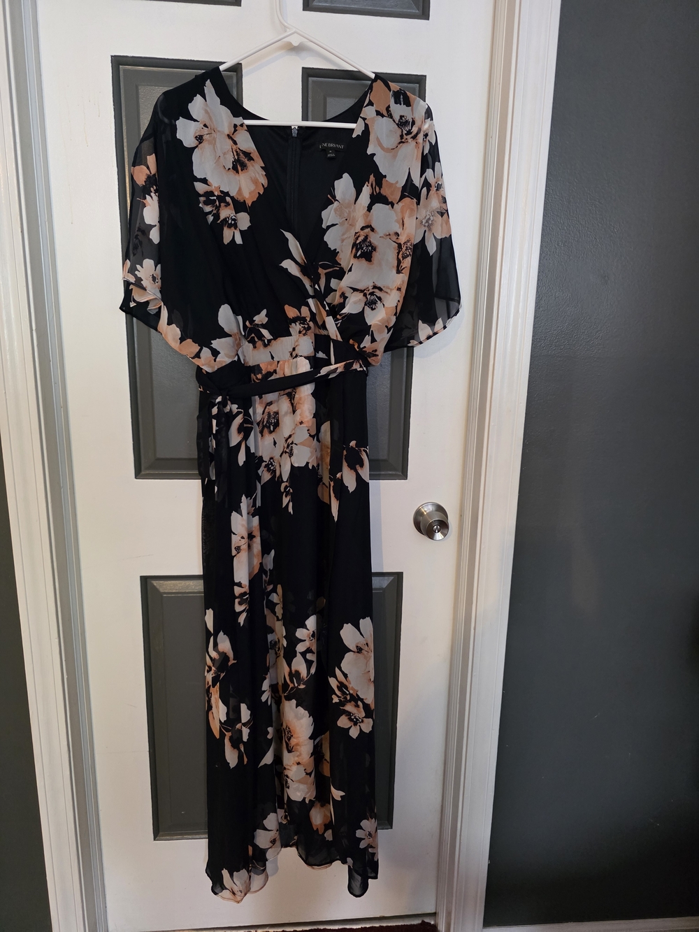 Lane Bryant Navy Floral Wrap Maxi Dress